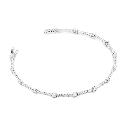 Bransoletka z białego złota wysadzana diamentami 1,11ct próby 585